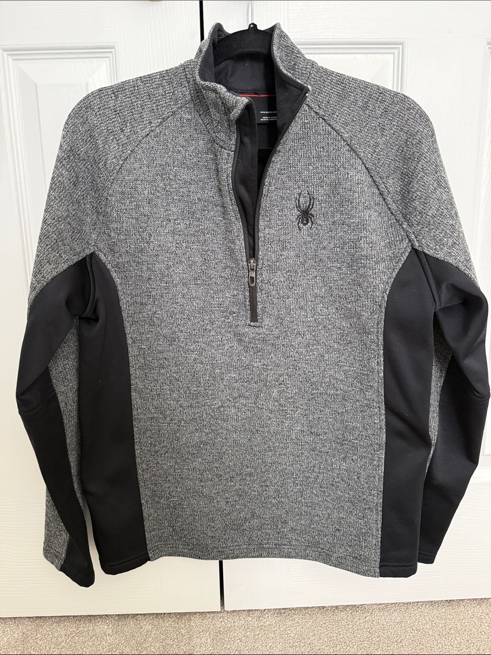 Spyder Men’s Gray and Black Half-Zip Performance Sweater